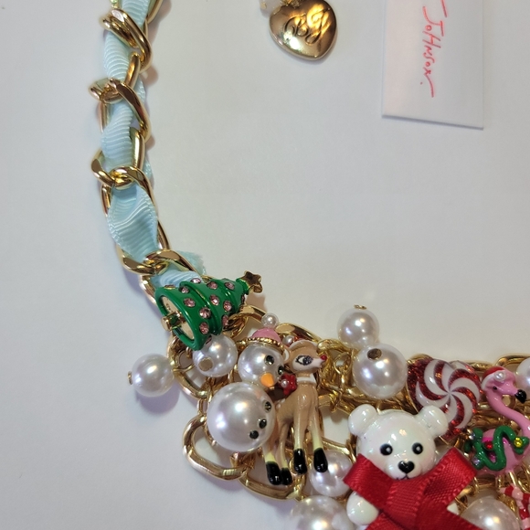 Betsey Johnson Jingle Bell Bling Bauble Charm Christmas Neclace AND Earrings - Picture 3 of 16